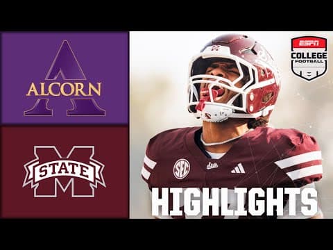 Alcorn State Braves vs. Mississippi State Bulldogs | Full Game Highlights | ESPN College Football