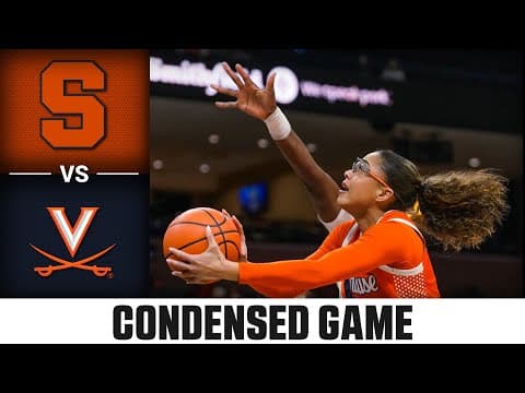 Syracuse vs. Virginia Condensed Game | 2025-26 ACC Women’s Basketball