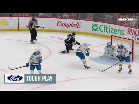 Simon Nemec scores a goal against the St. Louis Blues