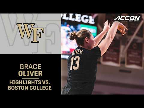Wake Forest Sophomore Grace Oliver Highlights vs. Boston College