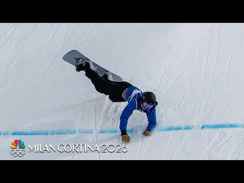 Top snowboard slopestyle crashes at Milan Cortina Winter Olympics | NBC Sports
