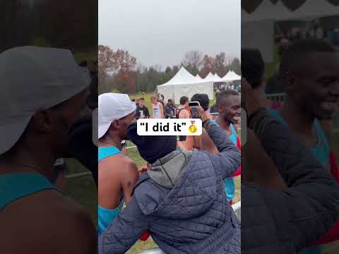 Habtom Samuel celebrates 2025 NCAA Cross Country title #NCAAXC25 #CollegeXC