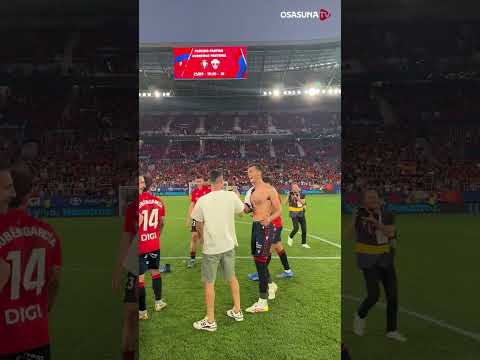 Celebración de Osasuna tras la victoria ante el Rayo Vallecano en El Sadar #shorts #MomentoKosner