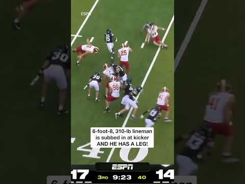 Iowa State was forced to go to their 4th-string kicker, 310-pound lineman Carson Rhodes 🤯 #shorts