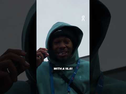 😂 We mic'd up @on pro, Max Thomas ahead of the 80 Y/O 100m. #PennRelays coverage presented by @on