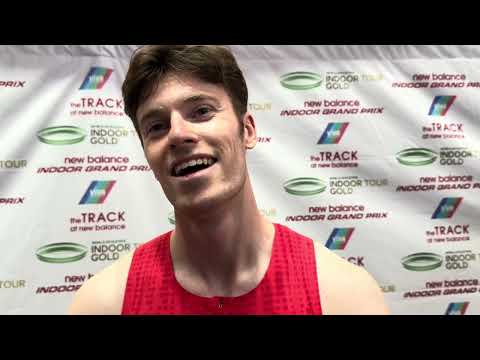 Cian McPhillips after winning 600m at 2026 NB Indoor GP