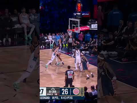 Pascal Siakam Cllects the Loose Ball and Lays it in