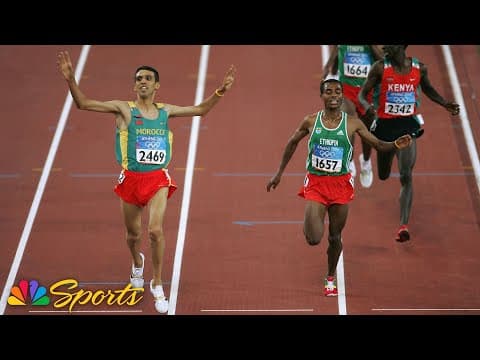 Hicham El Guerrouj completes historic men's 1500/5k double at 2004 Athens Olympics | NBC Sports