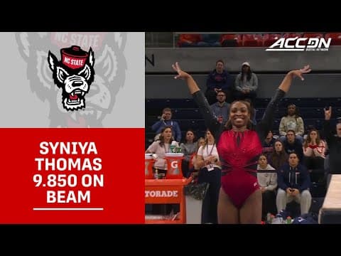 NC State's Syniya Thomas Ties For 1st With A 9.850 On Beam | 2026 ACC Gymnastics