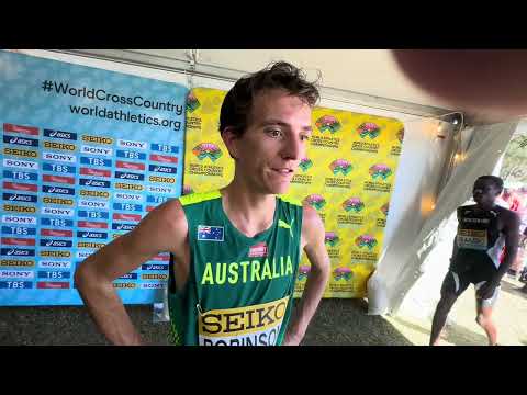 Ky Robinson talks after finishing 24th at 2026 World Cross Country Championshios 