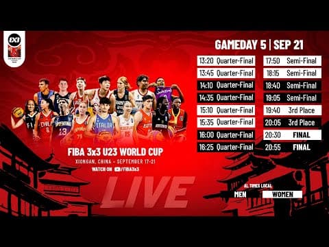 LIVE 🔴 FIBA 3x3 U23 World Cup 2025 | Finals | #3x3Basketball