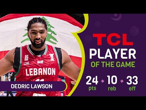 Dedric Lawson (24 PTS) | TCL Player Of The Game | JPN 🇯🇵 vs LBN 🇱🇧 | FIBA Asia Cup 2825