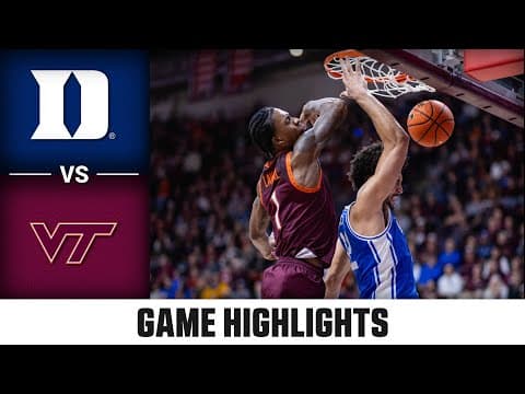 Duke vs. Virginia Tech Game Highlights | 2025-26 ACC Men's Basketball