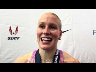 Gracie Morris Reacts 1500m 2nd Place at U.S. Indoor Championships
