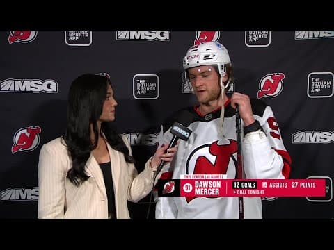 1st Intermission Interview with Dawson Mercer on MSG