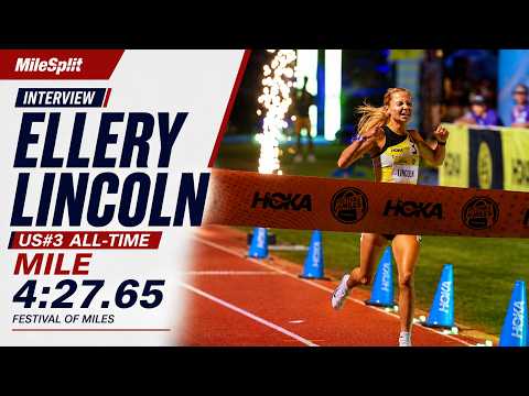 Ellery Lincoln after US#3 All-Time Mile of 4:27.65!