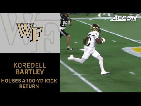 Wake Forest's Koredell Bartley Houses A 100-YD Kick Return