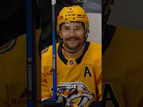 Fil hitting the bobblehead celly on his bobblehead night 😂 #nhl #predsnhl