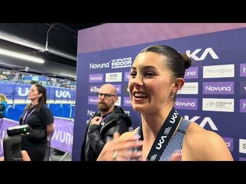 Amy Hunt after 7.15 for 2nd over 60m at UK Indoor Championships