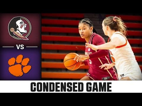 Florida State vs. Clemson Condensed Game | 2025-26 ACC Women's Basketball