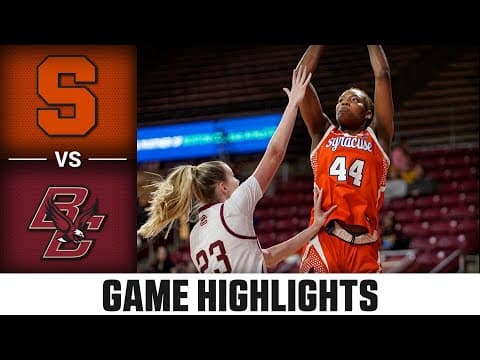 Syracuse vs. Boston College Game Highlights | 2025-26 ACC Women's Basketball
