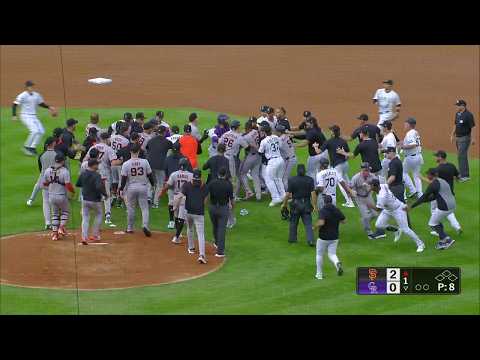 PUNCHES THROWN after Rafael Devers hits a homer & lets the Rockies hear it | ESPN MLB