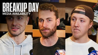 New York Islanders 25-26 Breakup Day Availabilities - Adam Pelech, Carson Soucy & Simon Holmstrom
