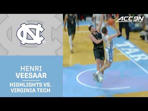 North Carolina's Henri Veesaar Highlights vs. Virginia Tech