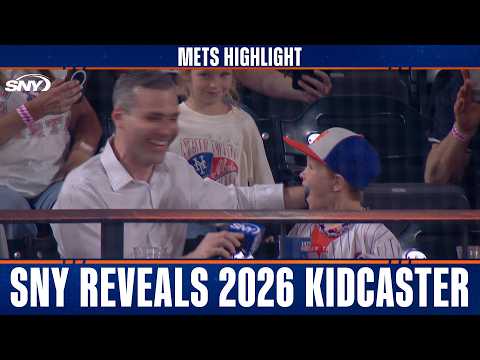 SNY reveals the 2026 Kidcaster, Steve Gelbs tells him the news at a Mets game