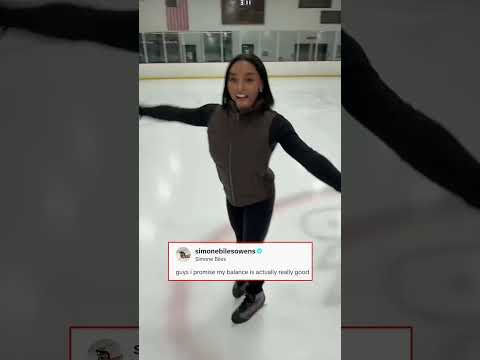 Balance on the beam vs. Balance on the ice 😂 (via @simonebilesowens/TT)