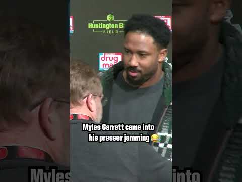 Little intro music for Myles Garrett after the win vs. Steelers 😂 🎶