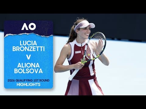 Lucia Bronzetti v Aliona Bolsova Highlights | Australian Open 2026 Qualifying First Round