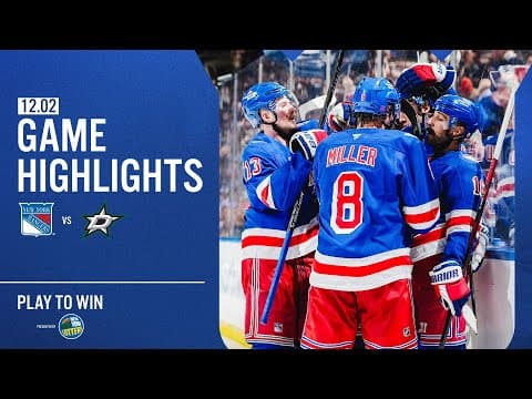 GAME HIGHLIGHTS | 2025-26: New York Rangers vs Dallas Stars (12/2/25)