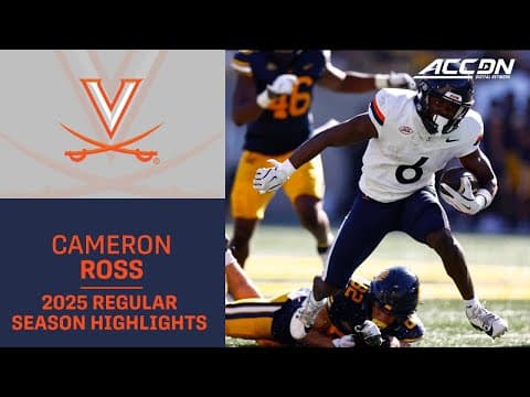 Cameron Ross 2025 Regular Season Highlights | Virginia WR