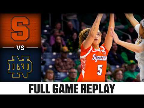 Syracuse vs. Notre Dame Full Game Replay | 2025-26 ACC Women's Basketball