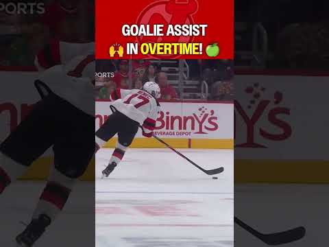 UNBELIEVABLE goalie pass in OVERTIME! 🎯🤯