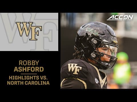 Wake Forest QB Robby Ashford Highlights vs. North Carolina
