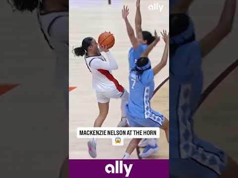 Off balance over two defenders? No problem for Mackenzie Nelson 🫡@ally #virginiatech #basketball