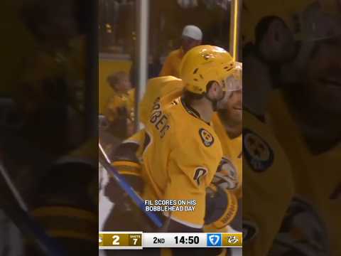 Fil scores on his bobblehead day 👏 #predsnhl #nhl #nhlhighlights