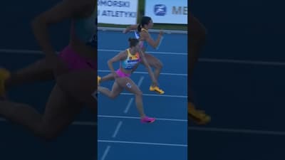 WHAT A FINISH! Luca Kozák clocks a PB of 12.66 in the women's 100m hurdles by 0.01 in Bydgoszcz