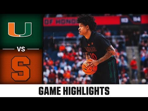 Miami vs. Syracuse Game Highlights | 2025-26 ACC Men's Basketball