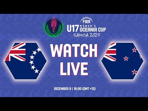 LIVE - New Zealand v Cook Islands | FIBA U17 Women's Oceania Cup 2025 | Group Phase