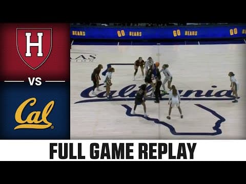 Harvard vs. Cal Full Game Replay |  2025-26 ACC Women’s Basketball