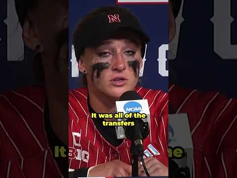 Nebraska softball's Jordy Frahm reflects on her career after being eliminated from #WCWS  🥹 #shorts