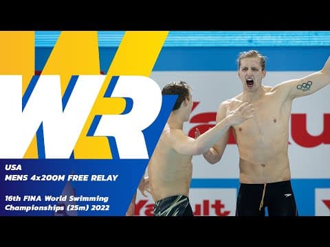 INSANE NEW WORLD RECORD! Men’s 4x200m Freestyle Relay | FINA 2022