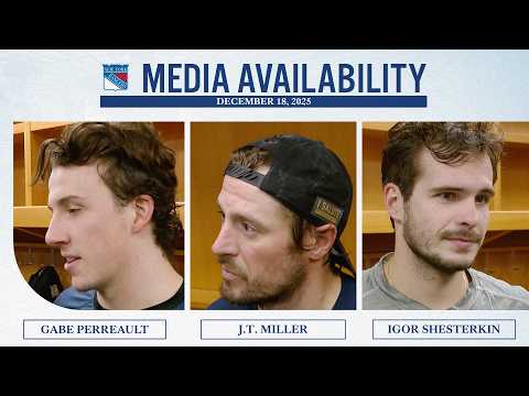 NYR at STL: Gabe Perreault, J.T. Miller & Igor Shesterkin Postgame Availability | Dec. 18, 2025