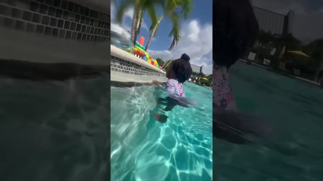 SHE KEPT FIGHTING FOR IT AT HER SWIM LESSON!
