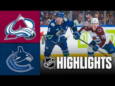 NHL Highlights | Avalanche vs. Canucks | November 09, 2025
