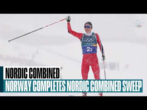 Norway surges to team gold, completing Nordic combined sweep