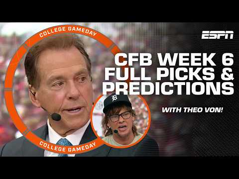 🚨 WEEK 6 GAMEDAY PICKS 🚨Theo Von makes good with Alabama fans in enemy territory | College GameDay